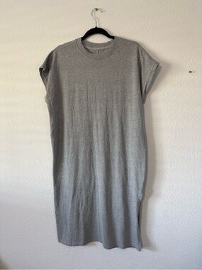LE BON SHOPPE Everyday Maxi Shirt Dress - Grey Size L V1